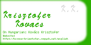 krisztofer kovacs business card