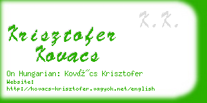 krisztofer kovacs business card